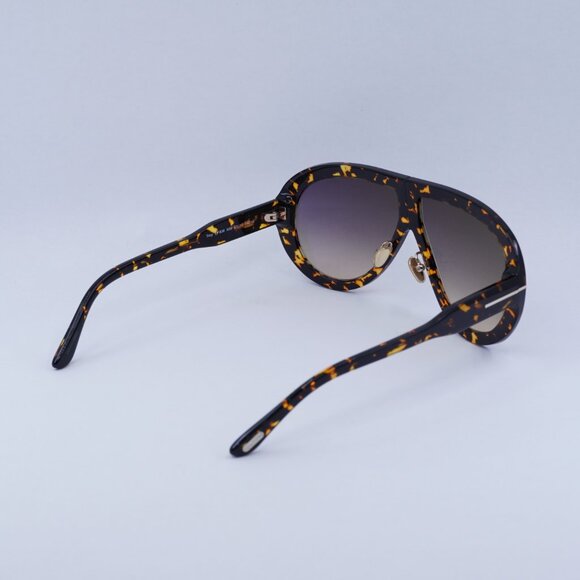 New Tom Ford Troy FT0836 52B Sunglasses Dark Havana Aviator Frame, Smoke Lenses - Picture 7 of 11